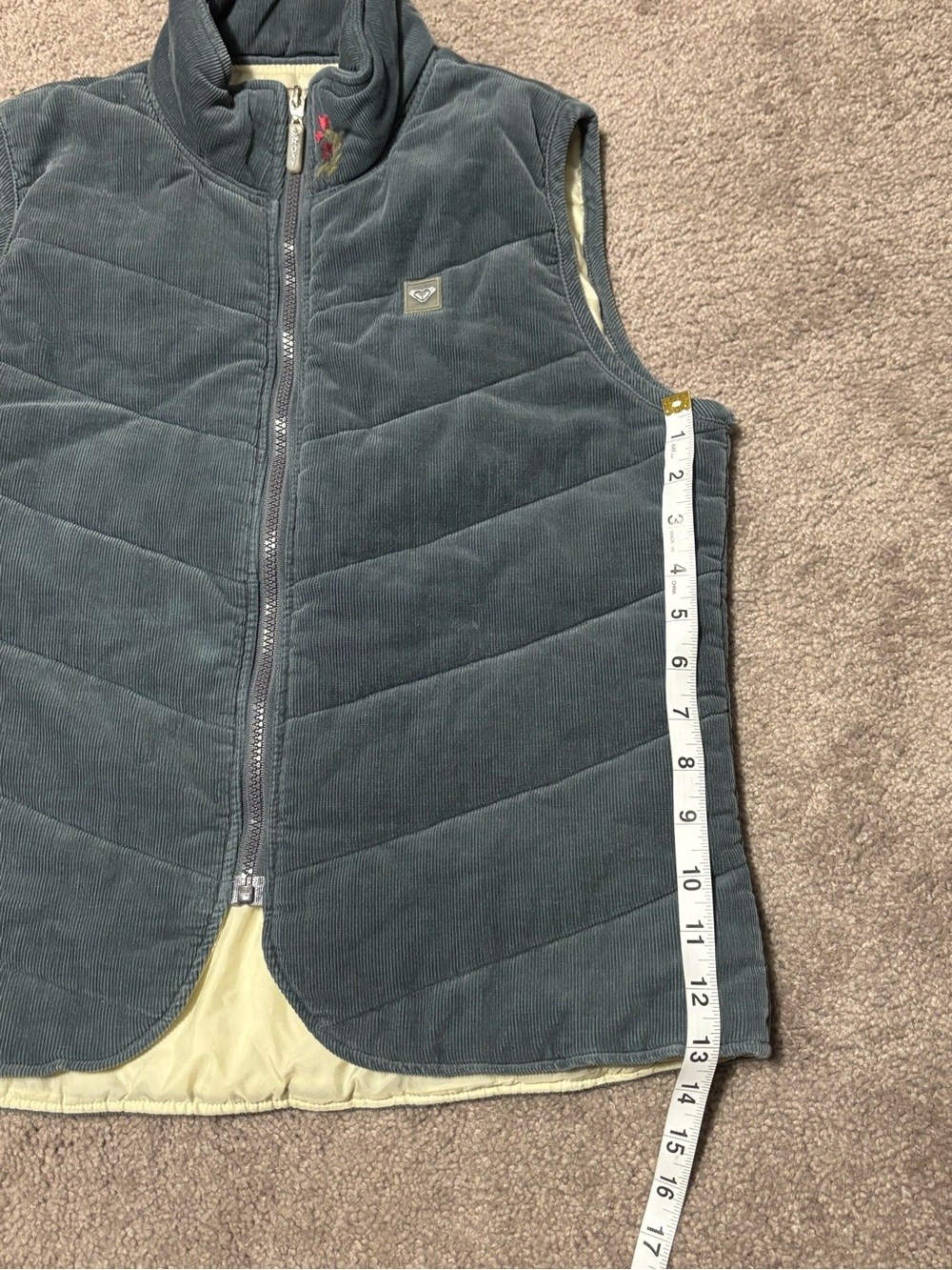 90s Quicksilver Roxy Corduroy vest sz:m - Picture 10 of 12